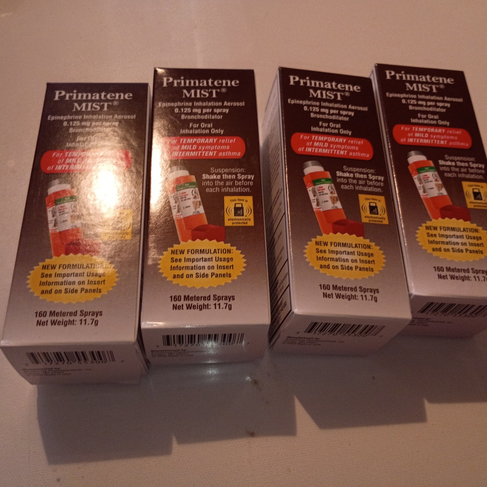 4 Pack Primatene Mist Epinephrine Inhalation Aerosol Spray 160 Sprays EXP. 2027+