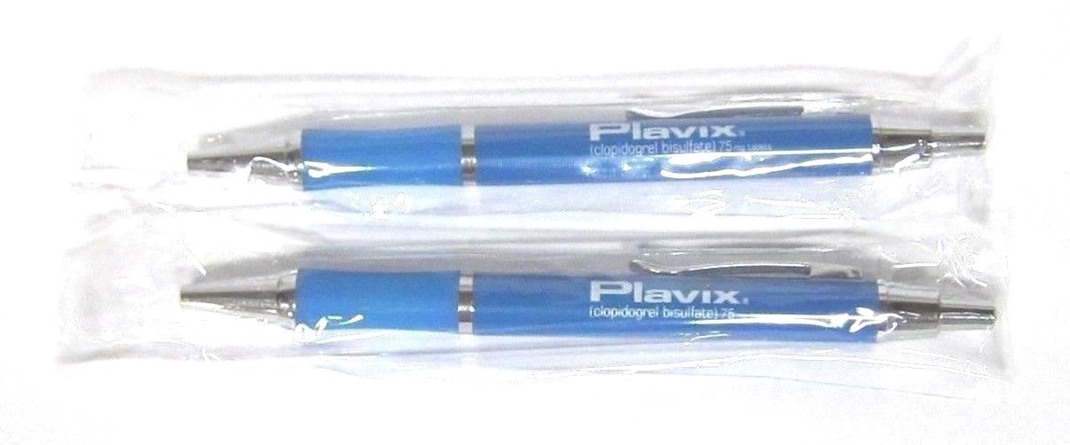 Drug Rep PLAVIX Collectible Metal Pens x 2 RARE