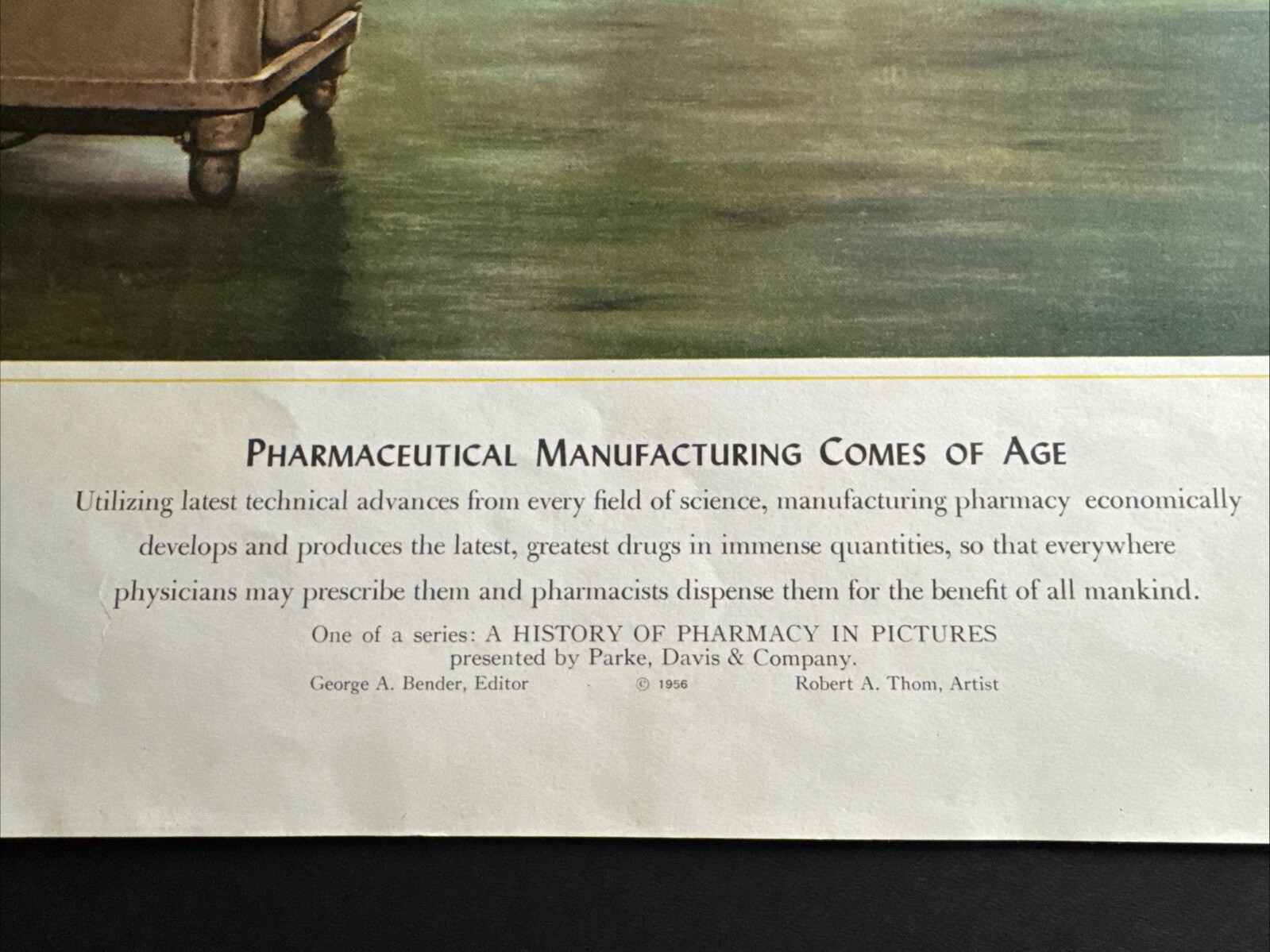 A HISTORY OF PHARMACY IN PICTURES 1954 PRINT Great Gift For Doctor 22″×18″