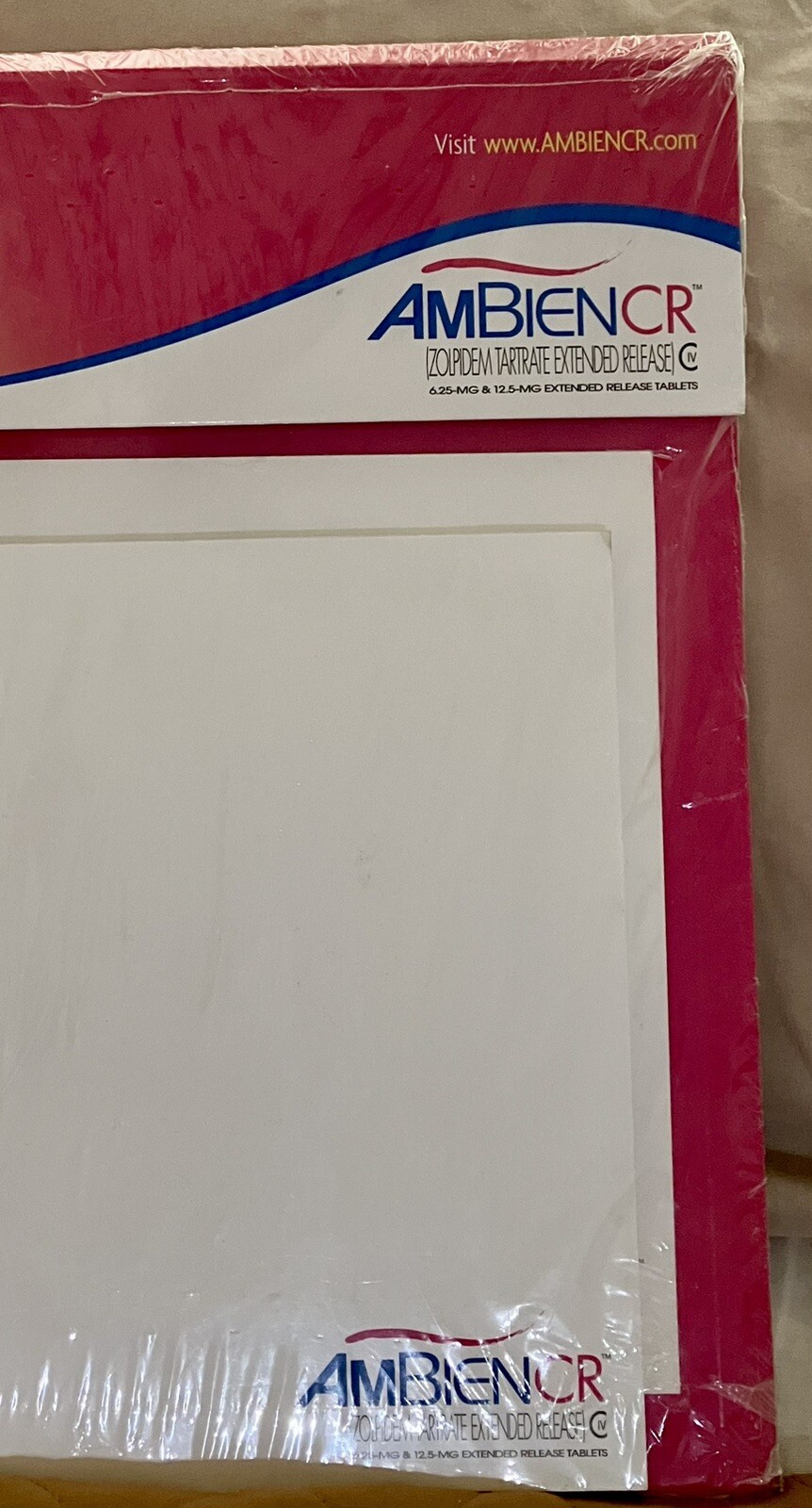 AMBIEN CR Pharmaceutical Pharma Drug Rep Desk Blotter Sealed 19” X 15”