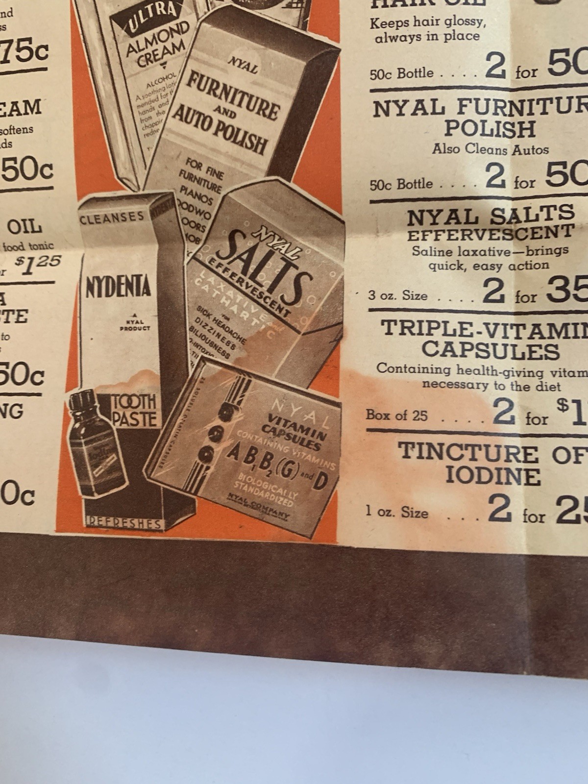 Ashtons Nyal drugstore Ad sale flyer Norway Maine pharmacy 1940s medical beauty