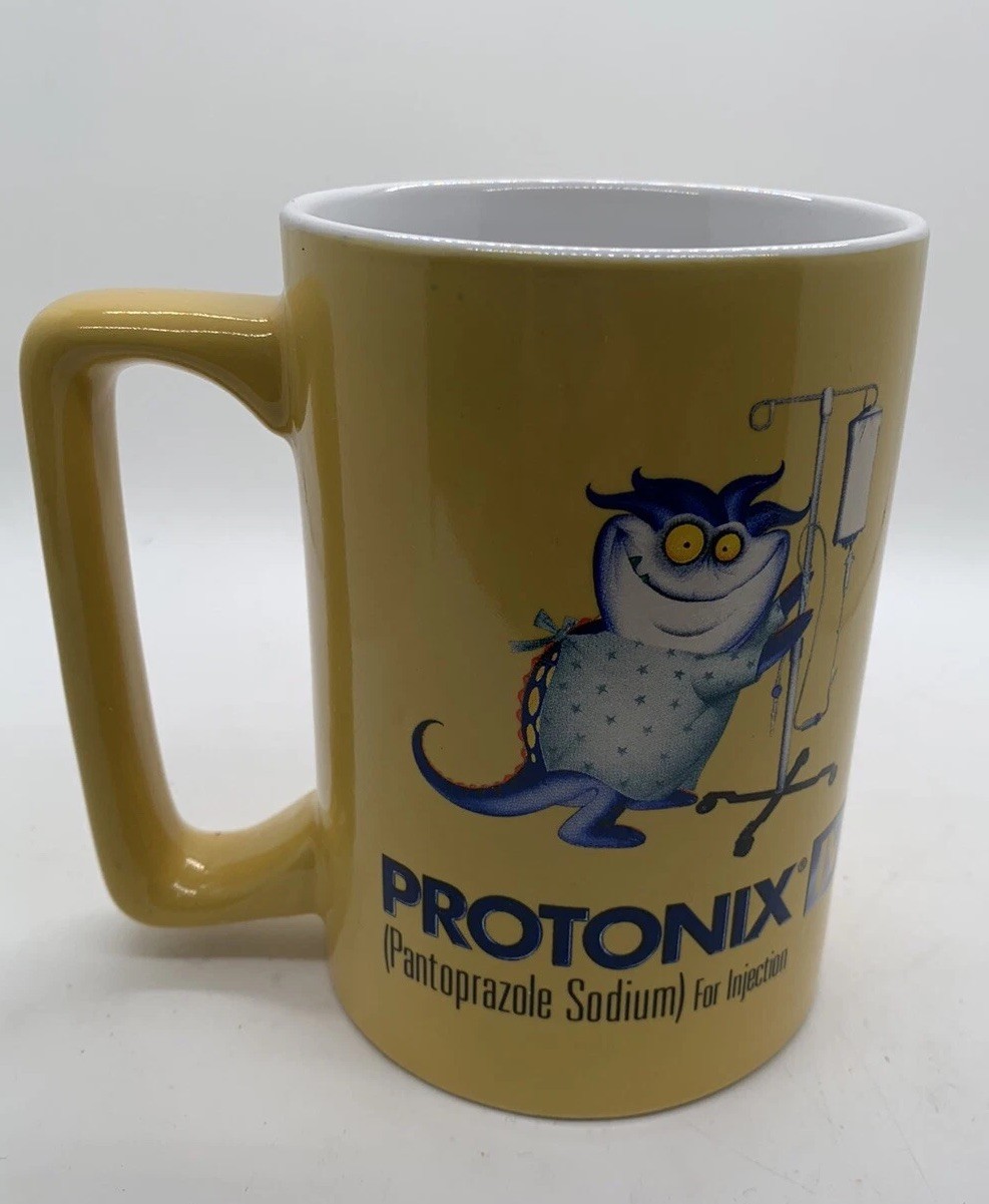 Large Protonix Antacid Medical Pharmaceutical Rep Mug As Is