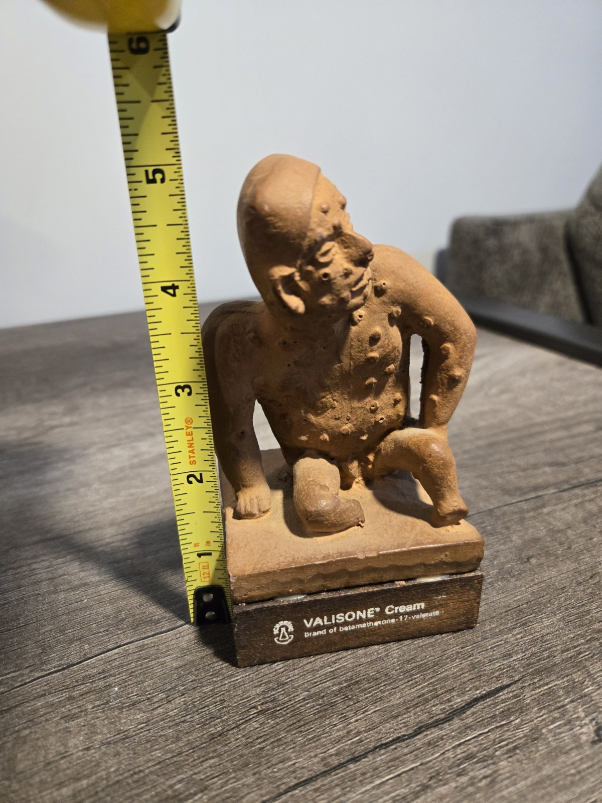 Vintage Pharmaceutical Advertising Figurine Valisone Cream Man With Skin Lesions