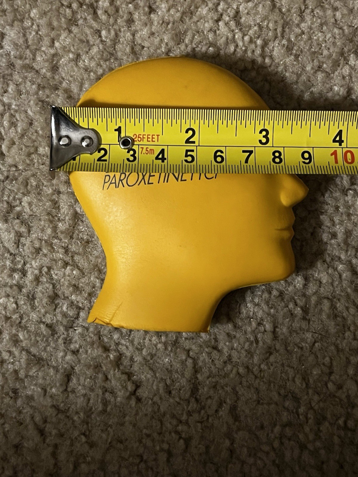 Paxil Pharmaceuticals Promotional Stress Reliever Yellow Head Shaped