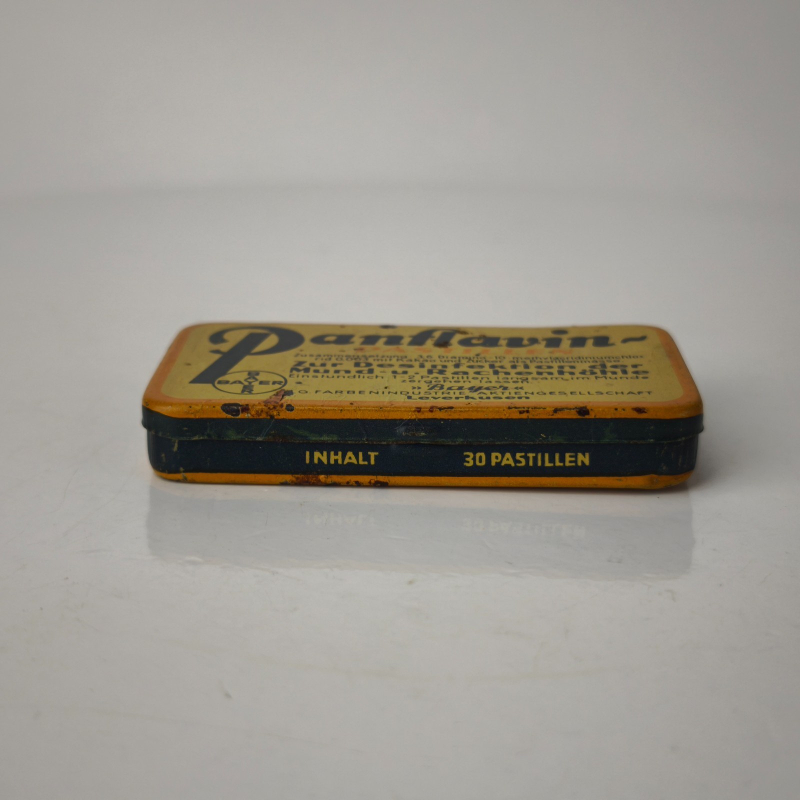 Antique German Panflavin Pastilen BAEYR Medical Empty Tin Box c.1930 #6083