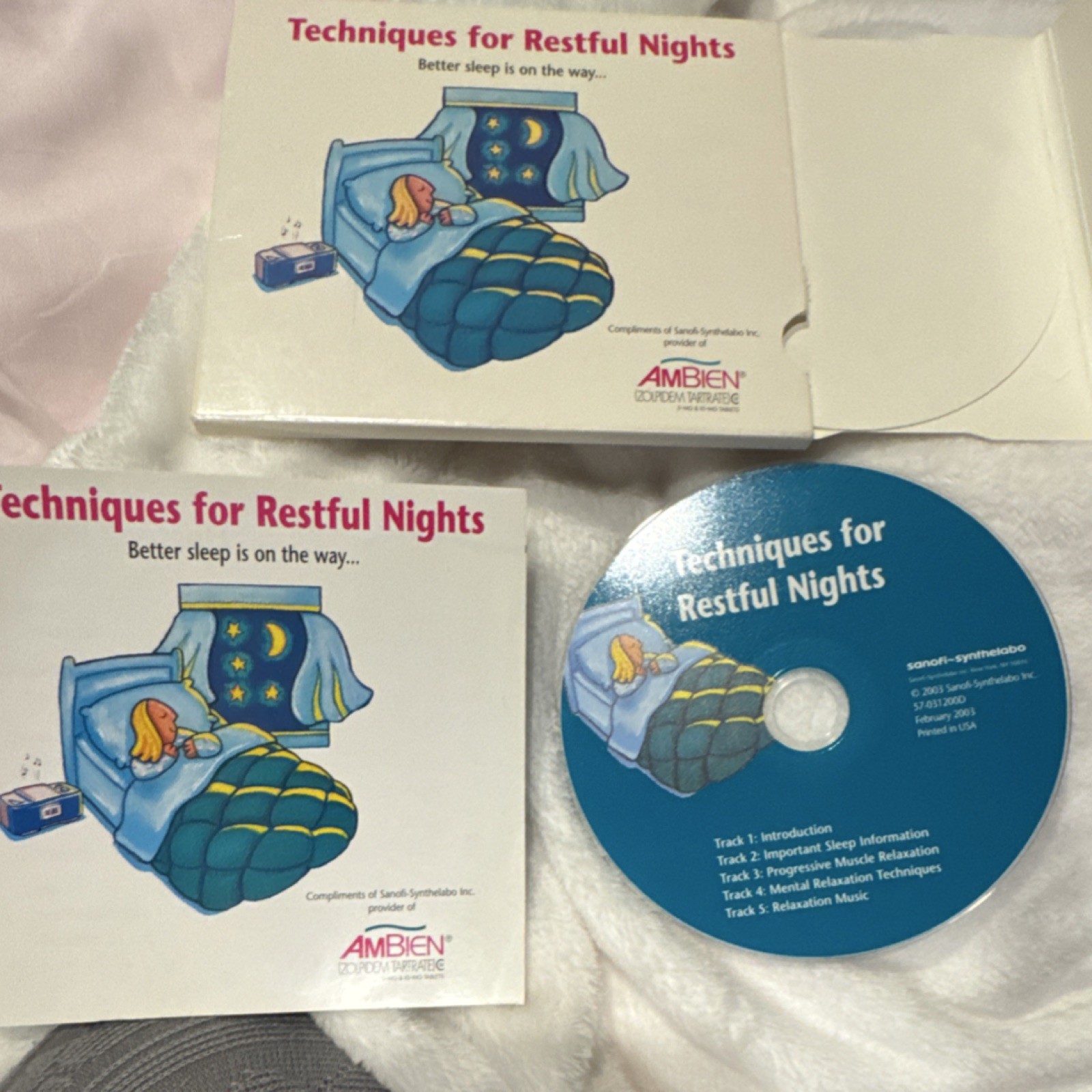 Sanofi-Synthelabo Ambien Techniques CD 2003 Pharmaceutical Collectible Brochure