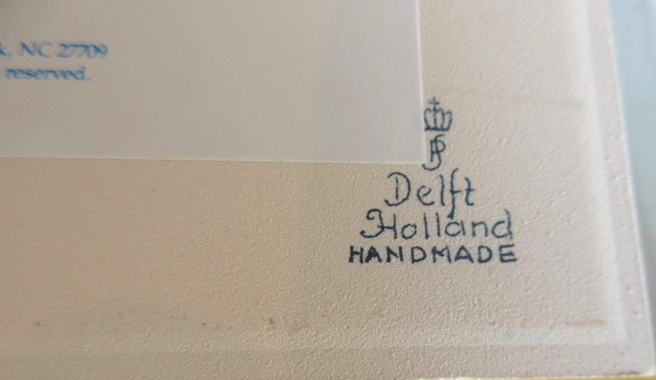 Burroughs Wellcome Delft Holland Apothecary Tile 1988 w Box Pharmacy