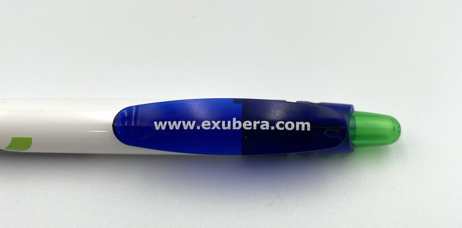 Pfizer EXUBERA Collectible Drug Rep Click Pen Blue White Green