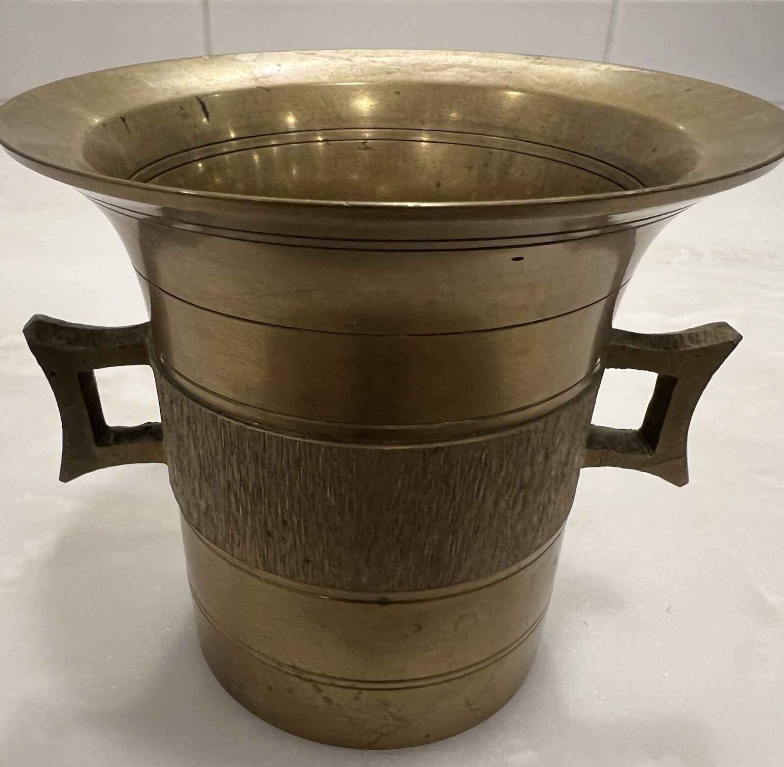 Brass Mortar & Pestle Vintage Rx Apothecary Grinder Pill Crusher Herbs LARGE #4