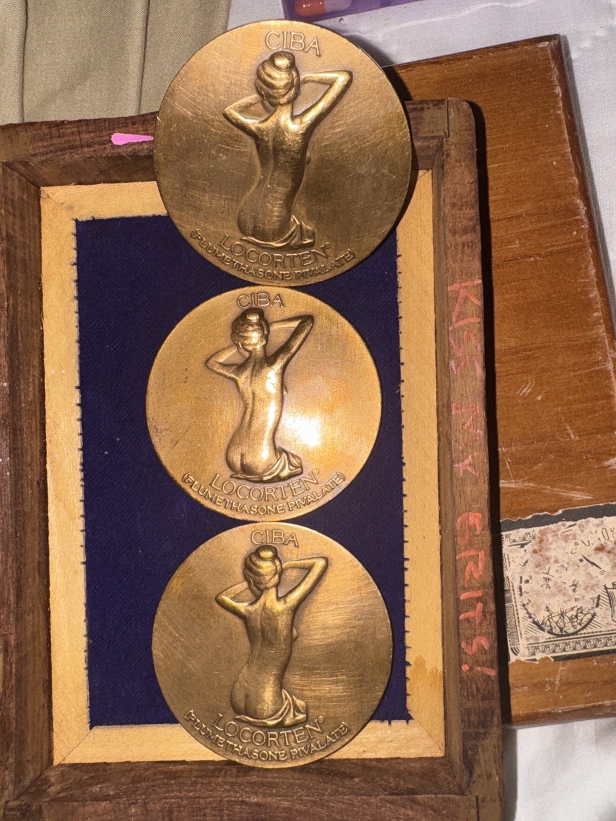 Brass 3 France Nude Woman CIBA LOCORTEN Medal