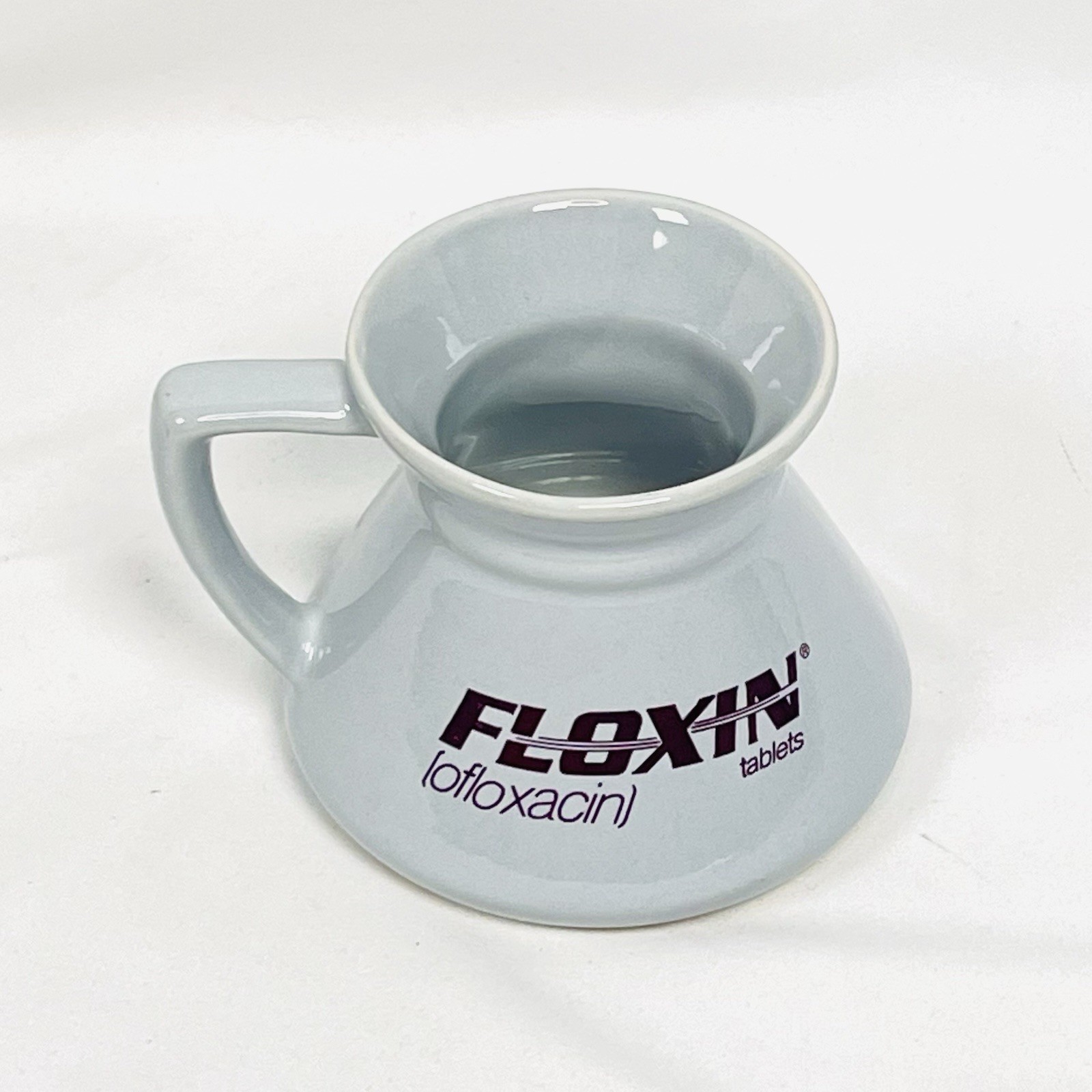 VTG FLOXIN Ofloxacin Pharmaceutical Advertising Ceramic Urinal Mug Medical Promo