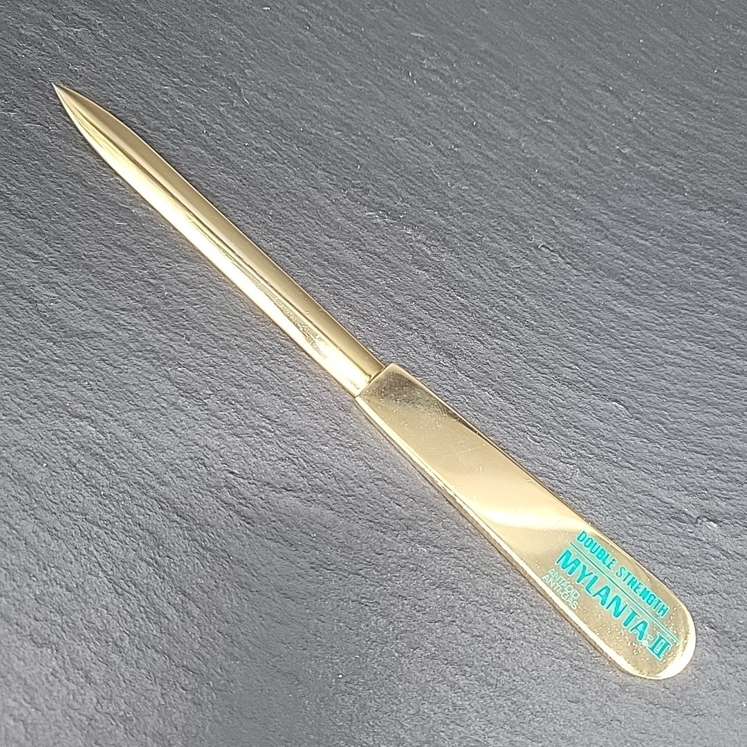 Mylanta-II Double Strength Antacid Anti-Gas Metal Letter Opener Vtg Advertising