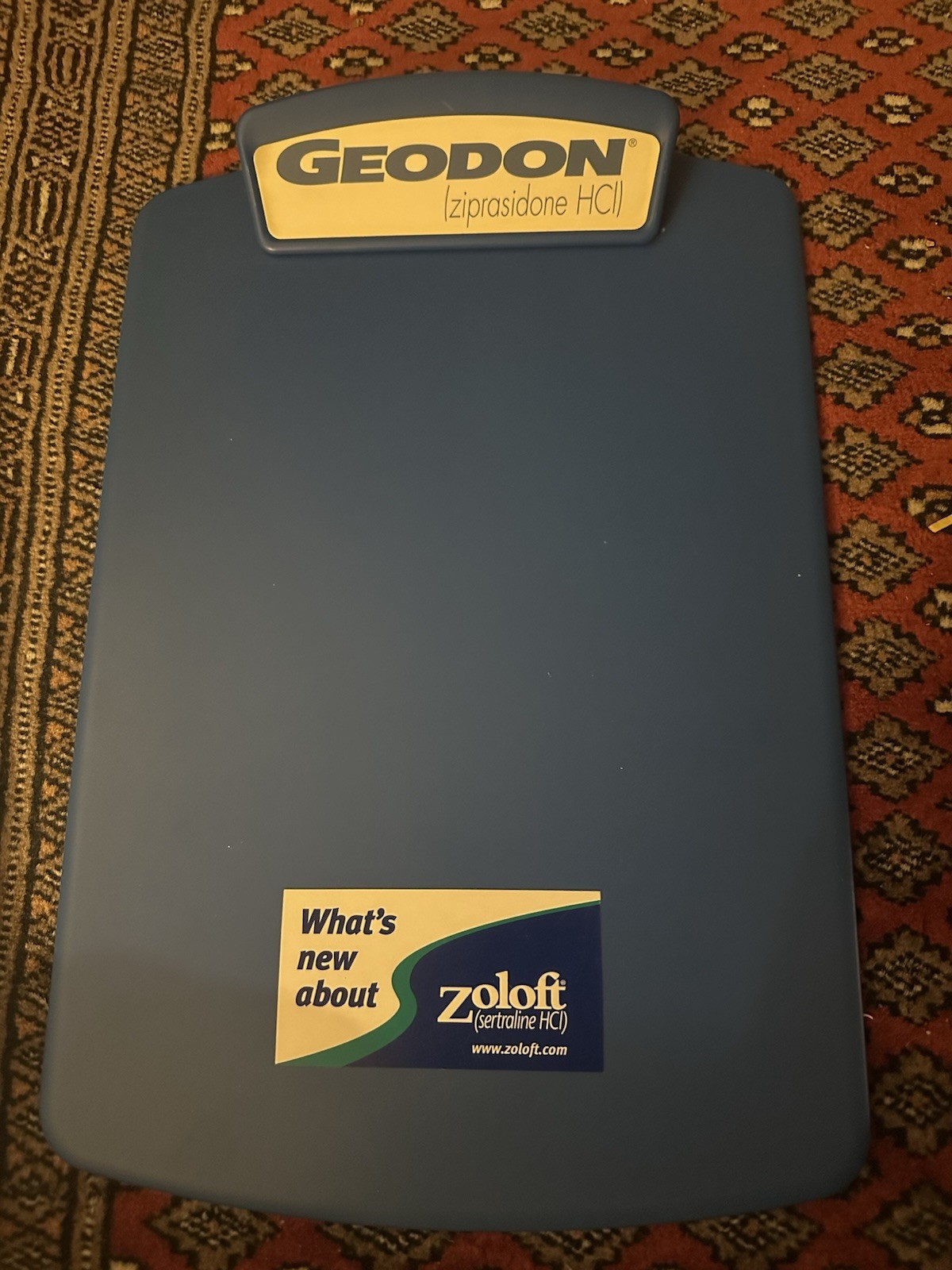 Zoloft Drug Rep Clipboard Writing Board 1998