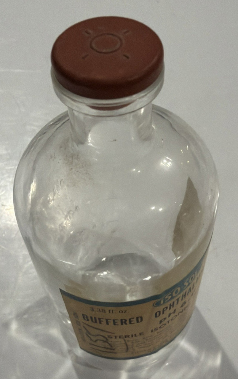 ANTIQUE APOTHECARY CHEMIST PHARMACY BOTTLE ISO-SOL 100cc 4.5”