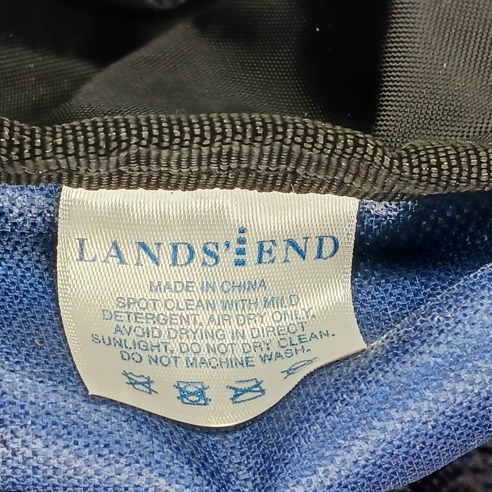 Vintage Lands End Johnson + Johnson Pharma Promotional Duffle Bag Blue Gray