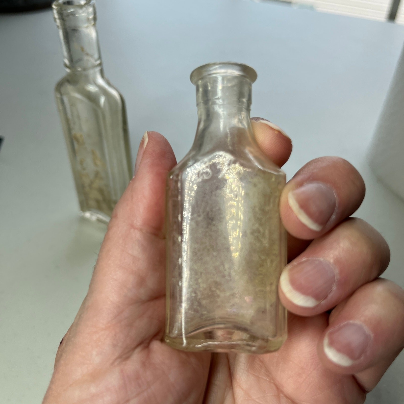 Antique Apothecary Medicine Bottles Lot of 2 Clear
