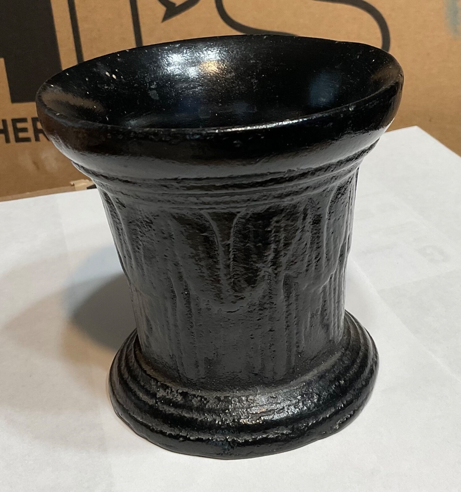 ANTIQUE CAST METAL STEEL MORTAR PESTLE GRINDING BOWL CHEMIST APOTHECARY