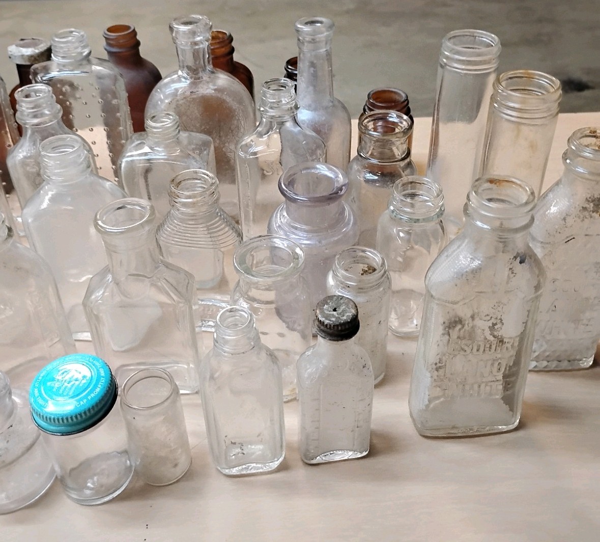 Lot of 47 Vintage Glass Medicine Apothecary Bottles
