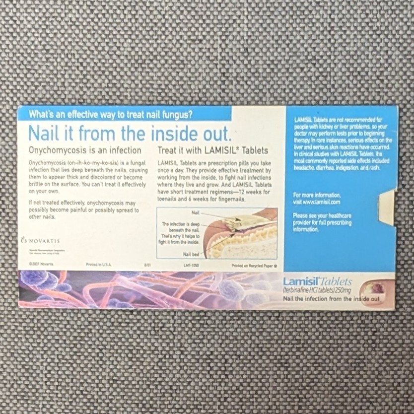 Drug Rep Promo Lamisil Progression of Nail Infection Motion Diagram by Novartis