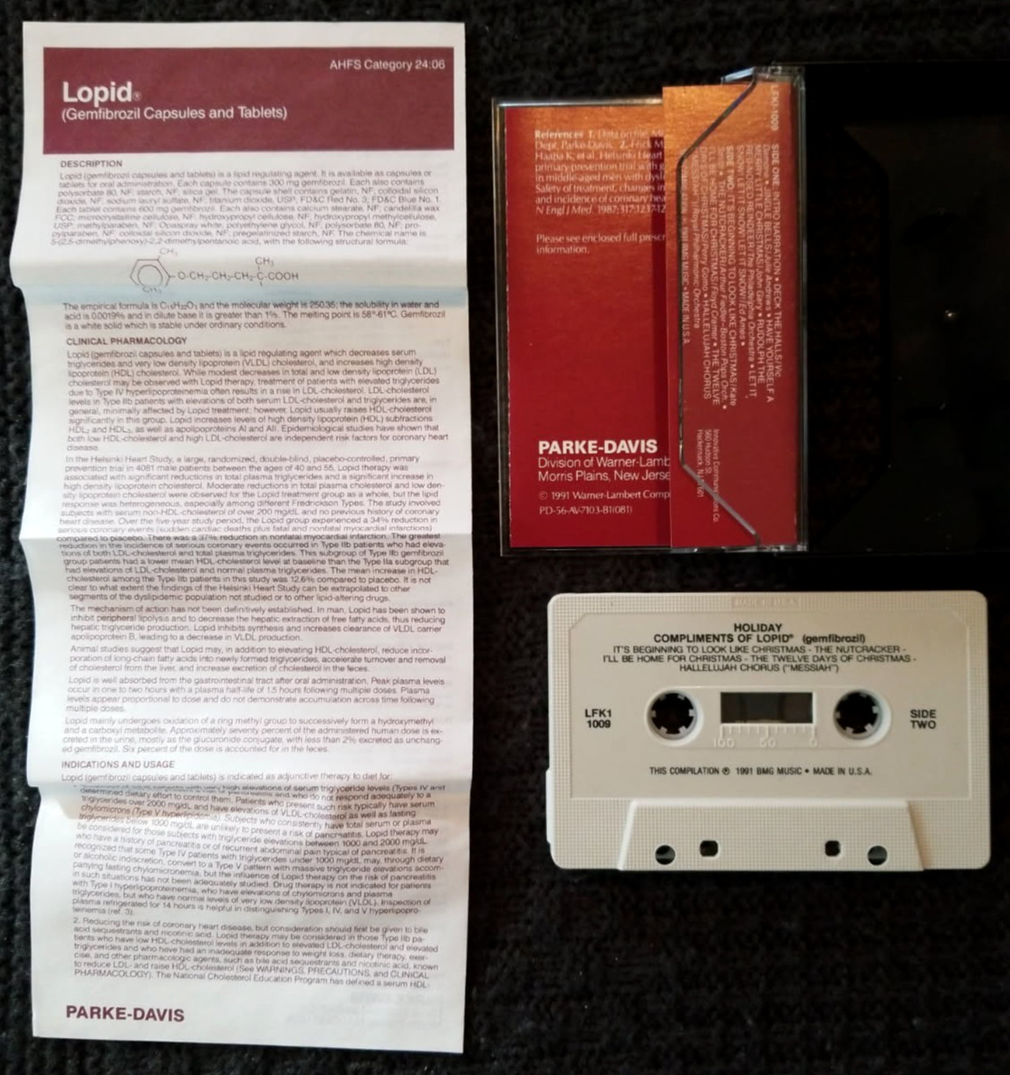 Very Vintage Pharmaceutical Drug Rep Promo Holiday Cassette From Parke-Davis