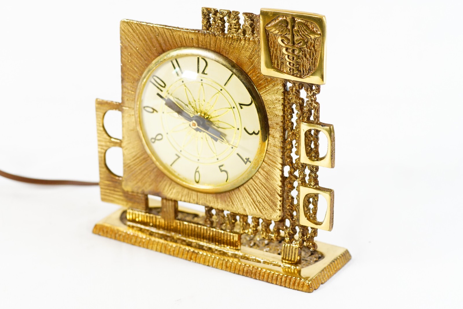 Mid-Century MD Doctor’s Brass Lanshire Electric Desk Clock