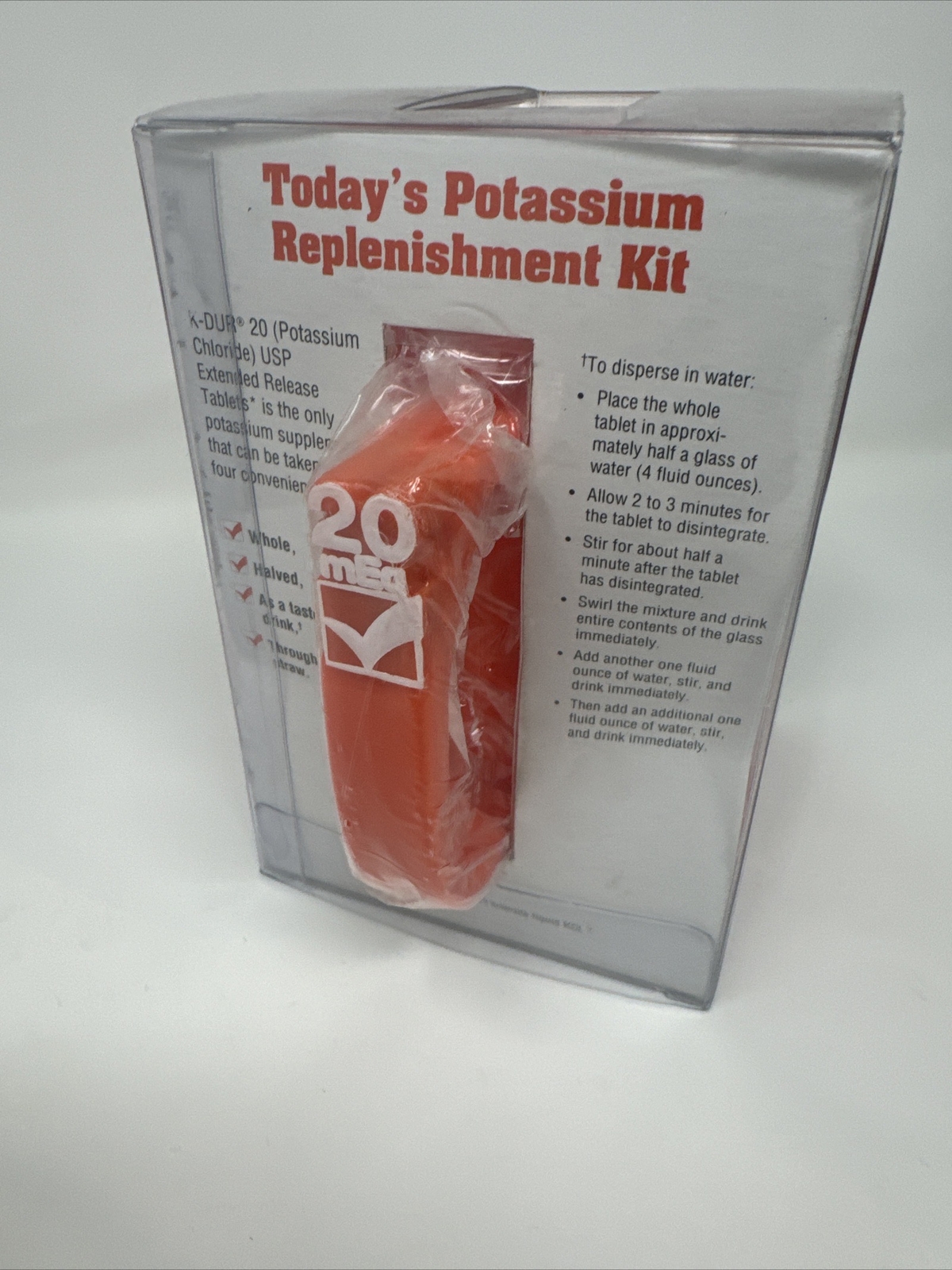 Rare Vintage 1992 Key Pharmaceuticals K Dur 20 Potassium Replenishment Kit NOS