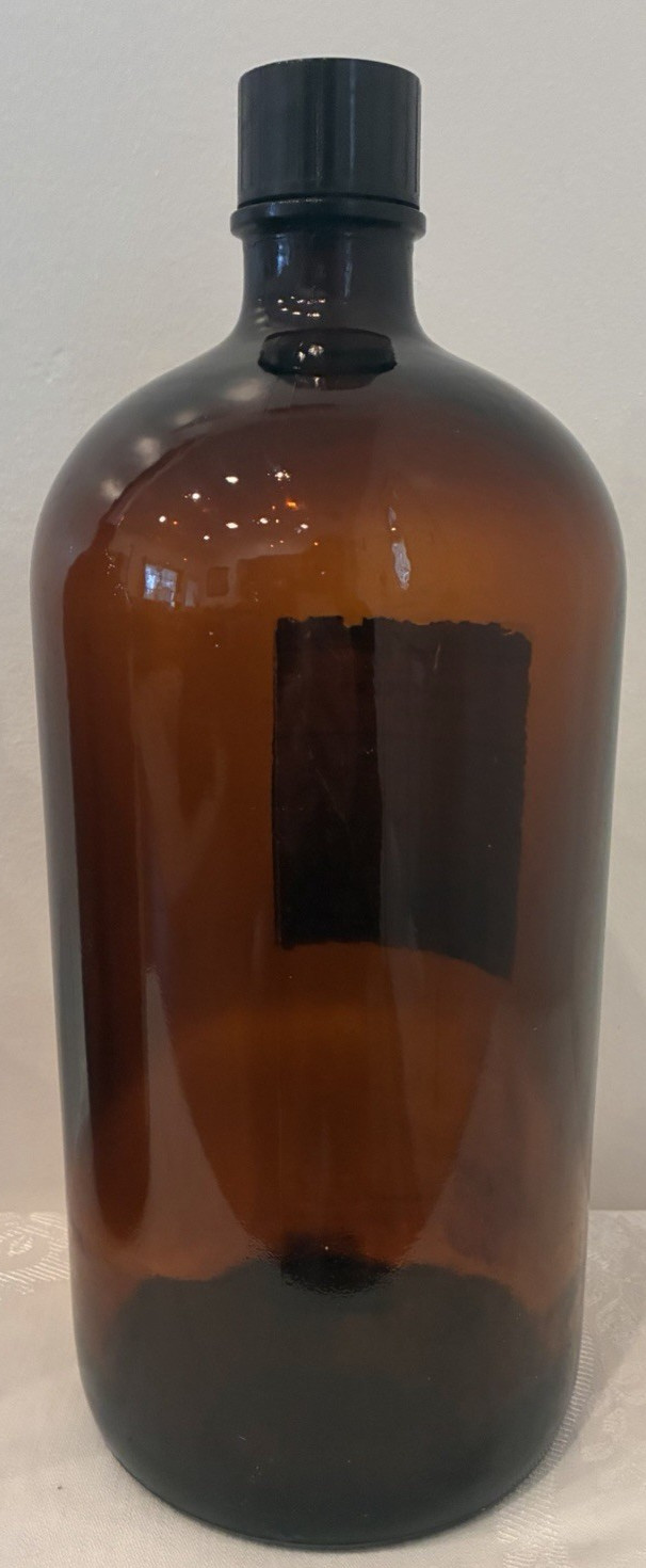 Pair Amber Glass Gallon Medicine Bottle Surgical Doctors Office Cough Syrup