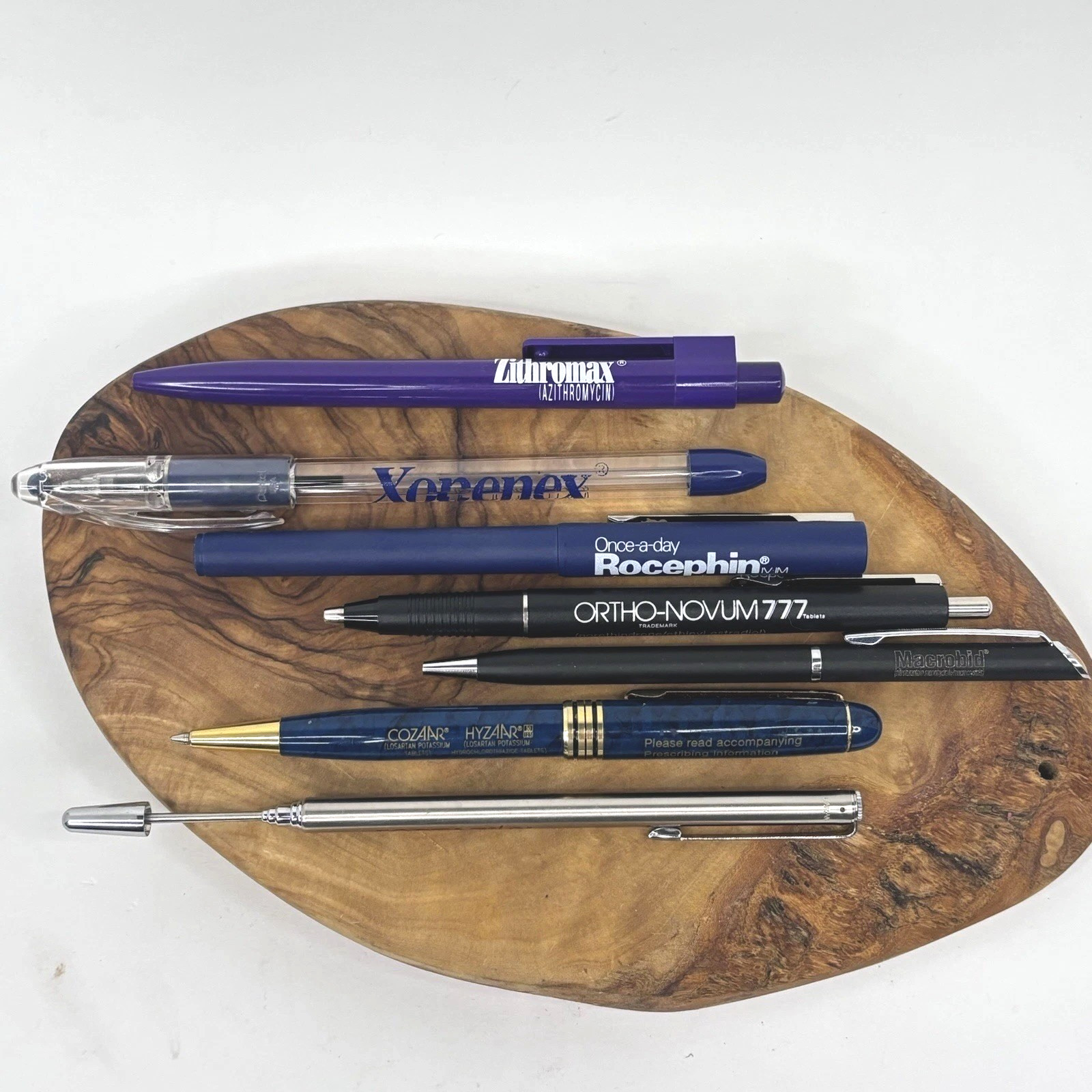 Vintage Advertising Lot 6 Pens 1 Pointer Drug Rep Pharmaceutical Quill