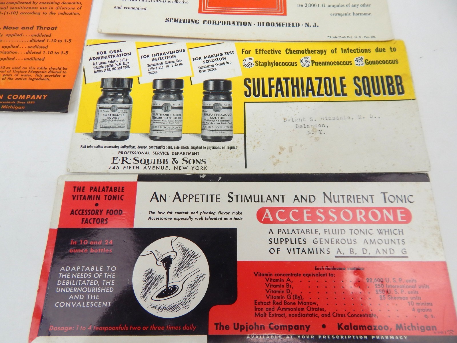 2K Lot Of 5 Pharmacy Medicine Medical Advertising Cards Drug Manufacturers VTG
