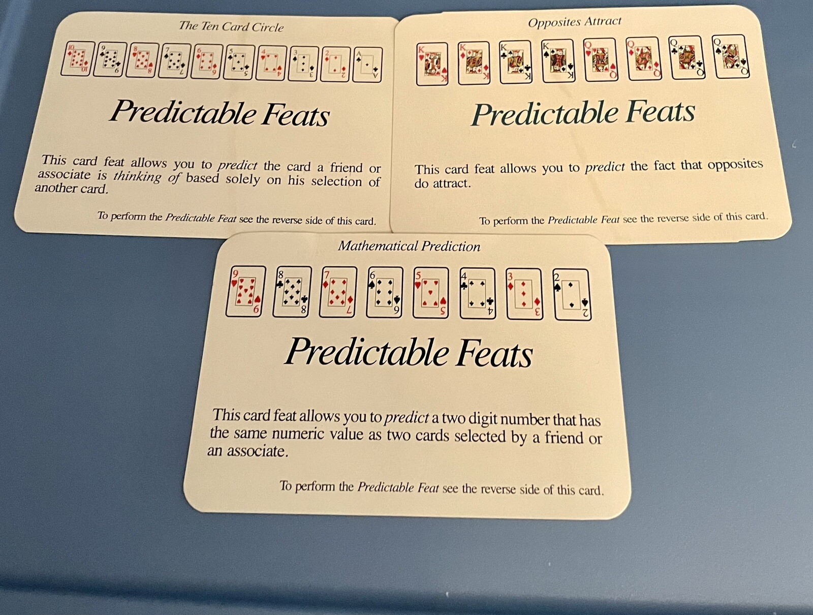 VINTAGE 90’S MOBAN DRUG REP PHARMA PROMO JUMBO PLAYING CARDS + 3 Trick “FEATS”