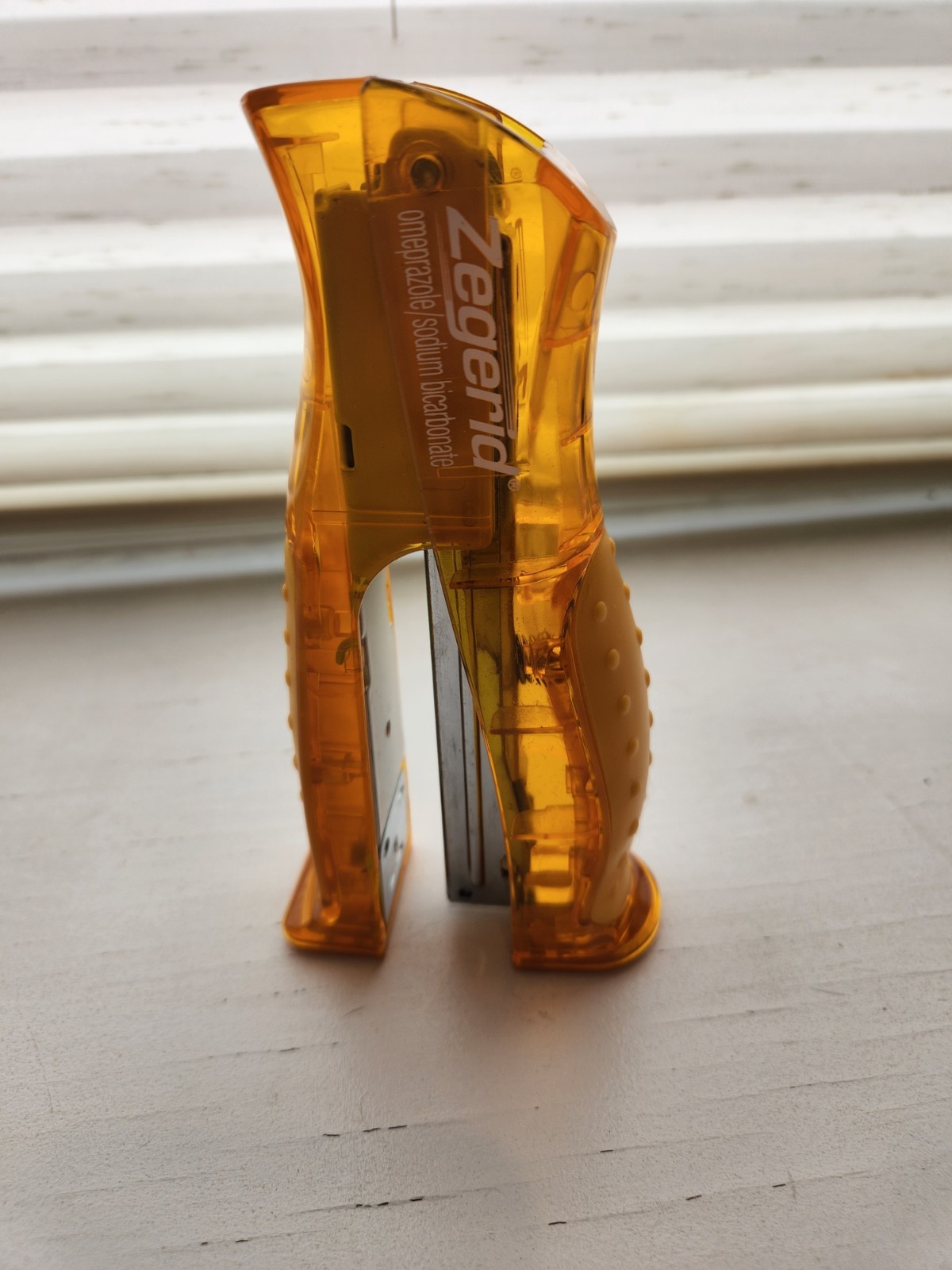 Zegerid yellow Drug Rep Promotional Item Stapler 4-7/8″ long, new without box