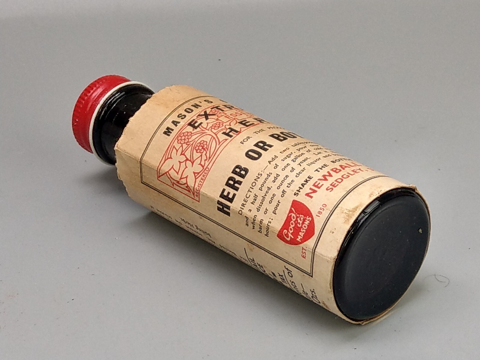 Antique Medicine Bottle labeled Masons Original Botanic Beer Newball Mason ltd