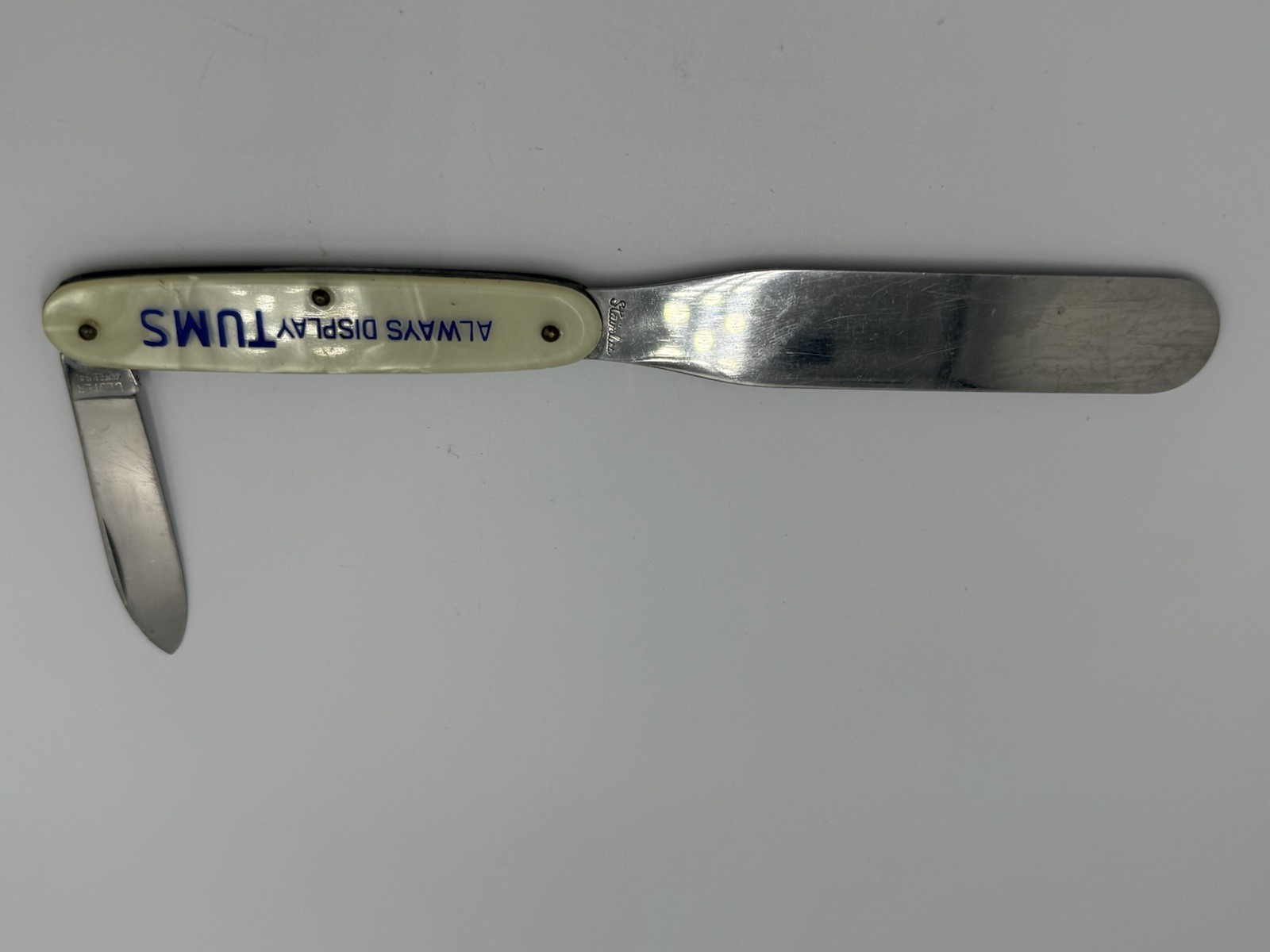 Tums “Rare” Advertising Letter Opener, Knife & Pharmacy Pill Counter
