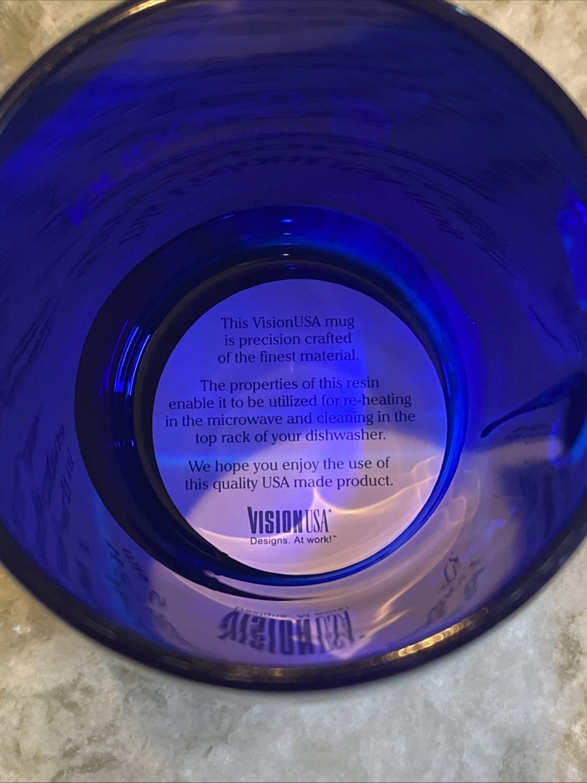 RARE Cobalt Blue Mug Seroquel Pharmaceutical Sales Rep Promotional Heavy Acrylic