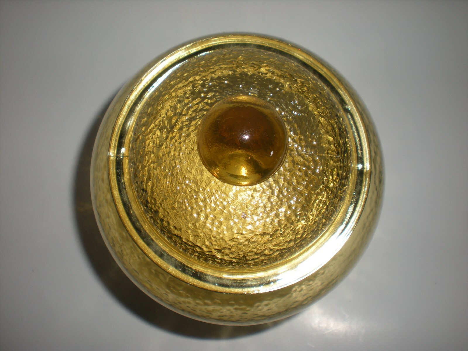 Vintage Apothecary Jar Amber Yellow Urn Ginger Glass Canister 11.5″