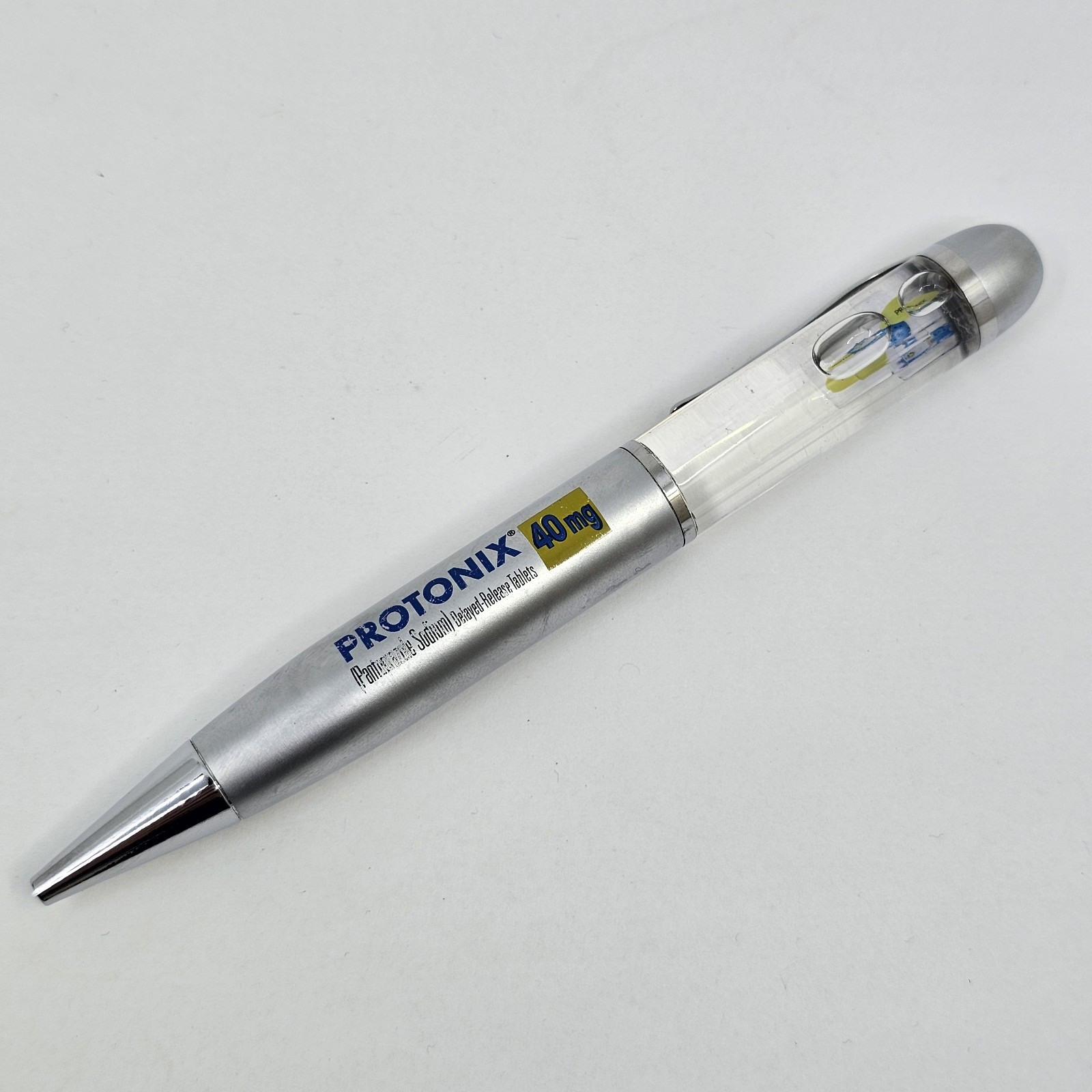 PROTONIX Floating Medical Drug Rep Pen / Pharmaceutical Heavy Metal Pen Blue Cat