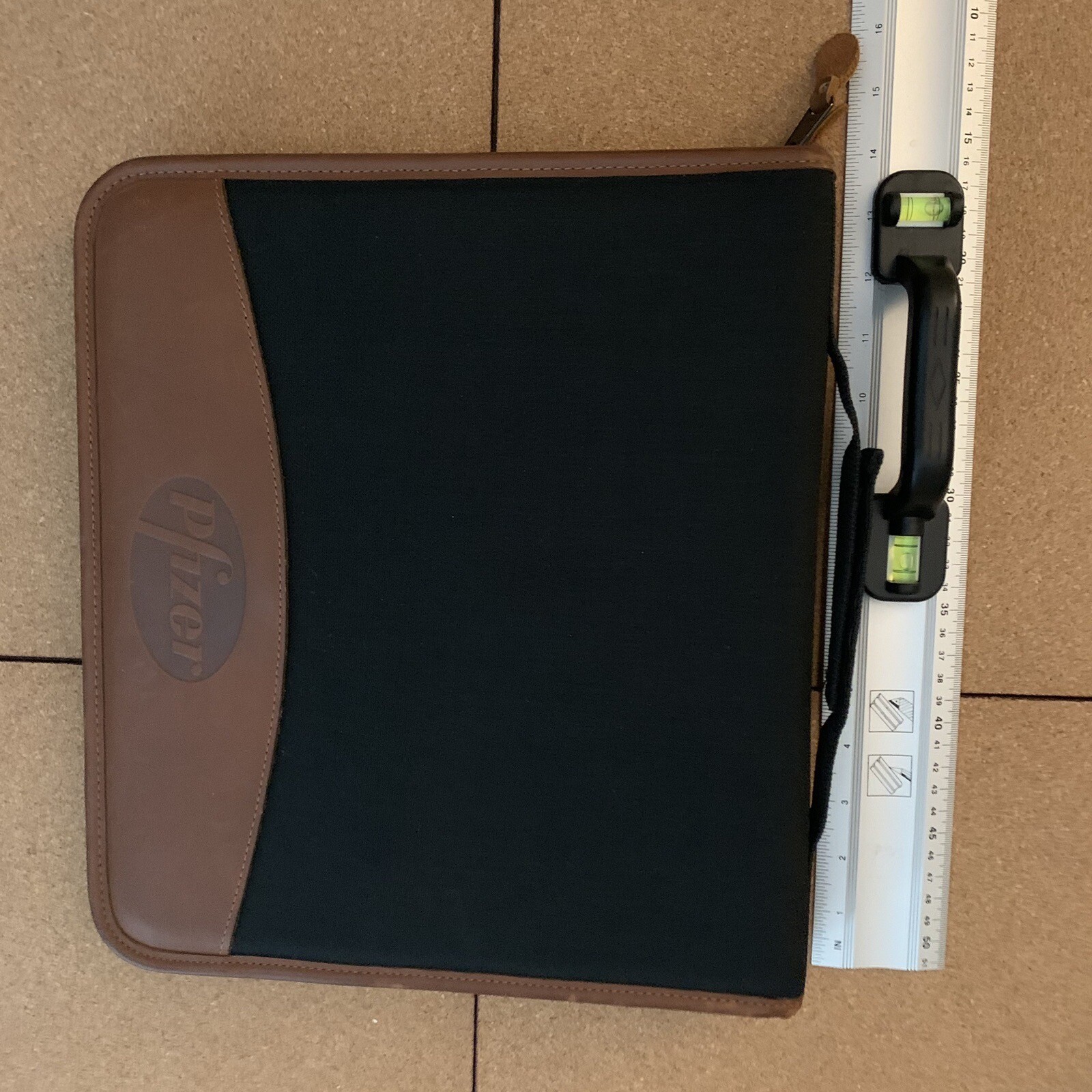 Pfizer Drug Rep Leather and Canvas Planner Folder Notebook Organizer RARE