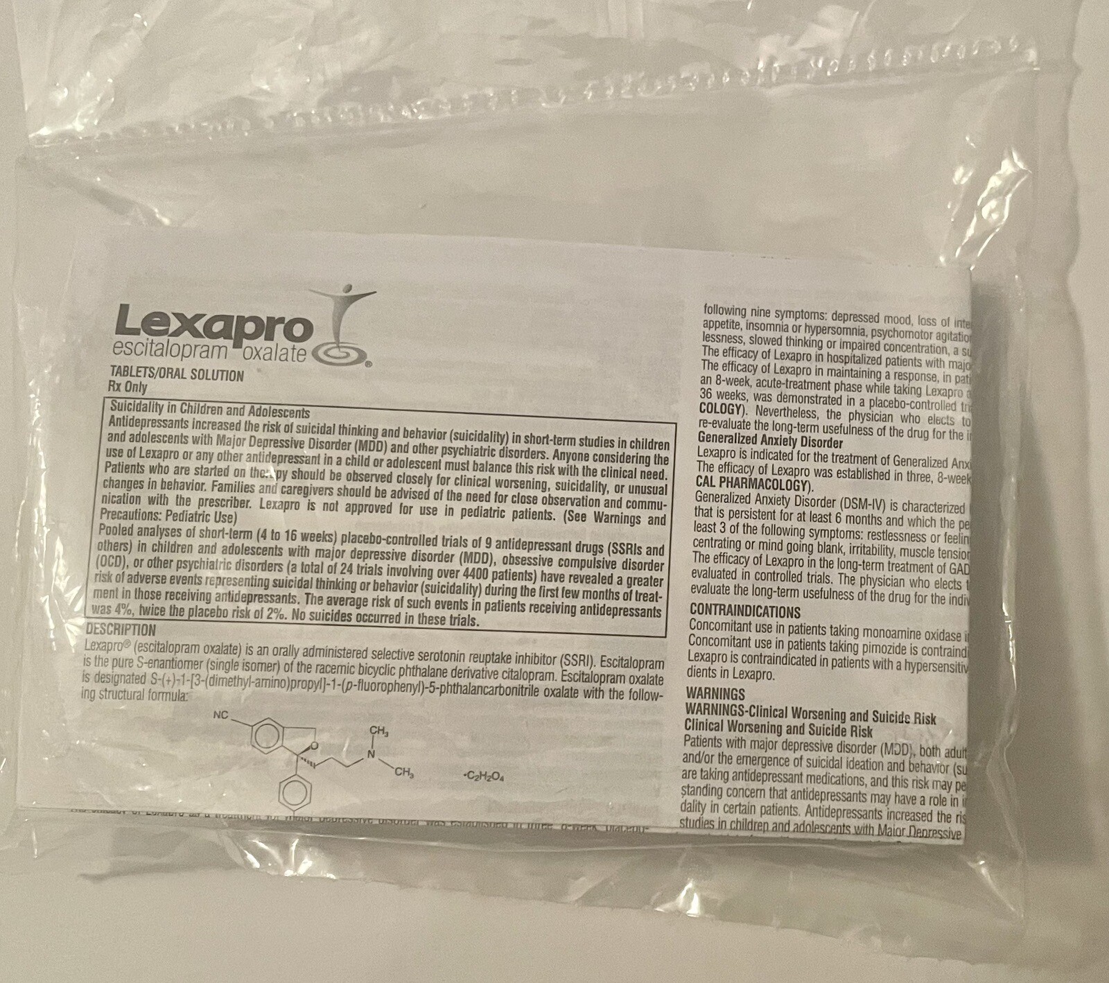 Lexapro Drug Rep Medical Logo Correct-O Tape New Sealed w Drug Info Insert