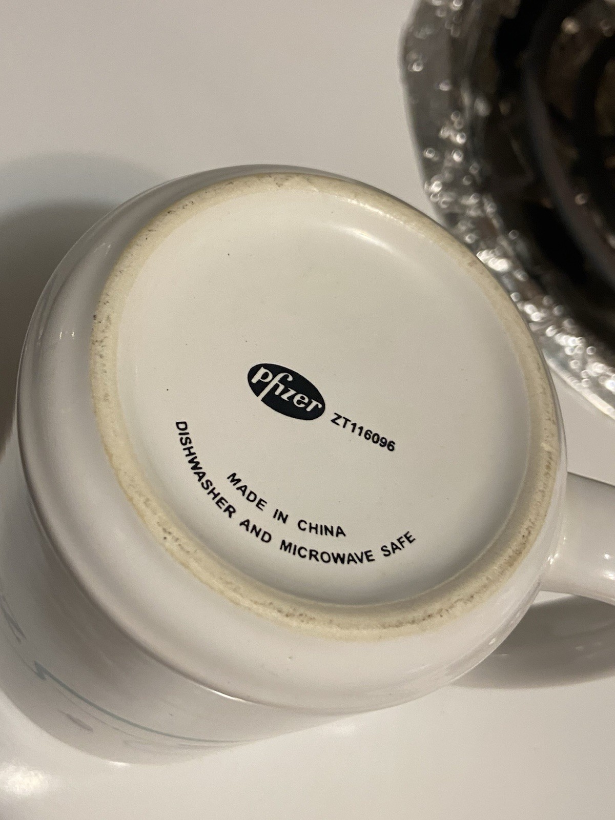 Pfizer Zoloft Coffee Mug Cup White Blue Pharmaceutical Promo Rep Advertising VTG