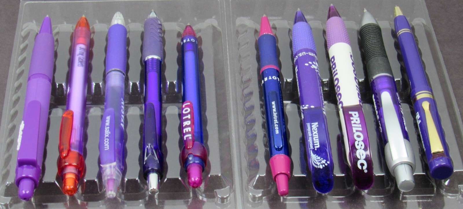 Drug Rep Lot 10 PENS Shades of Purple Pharmaceutical Promo Medical Advertising