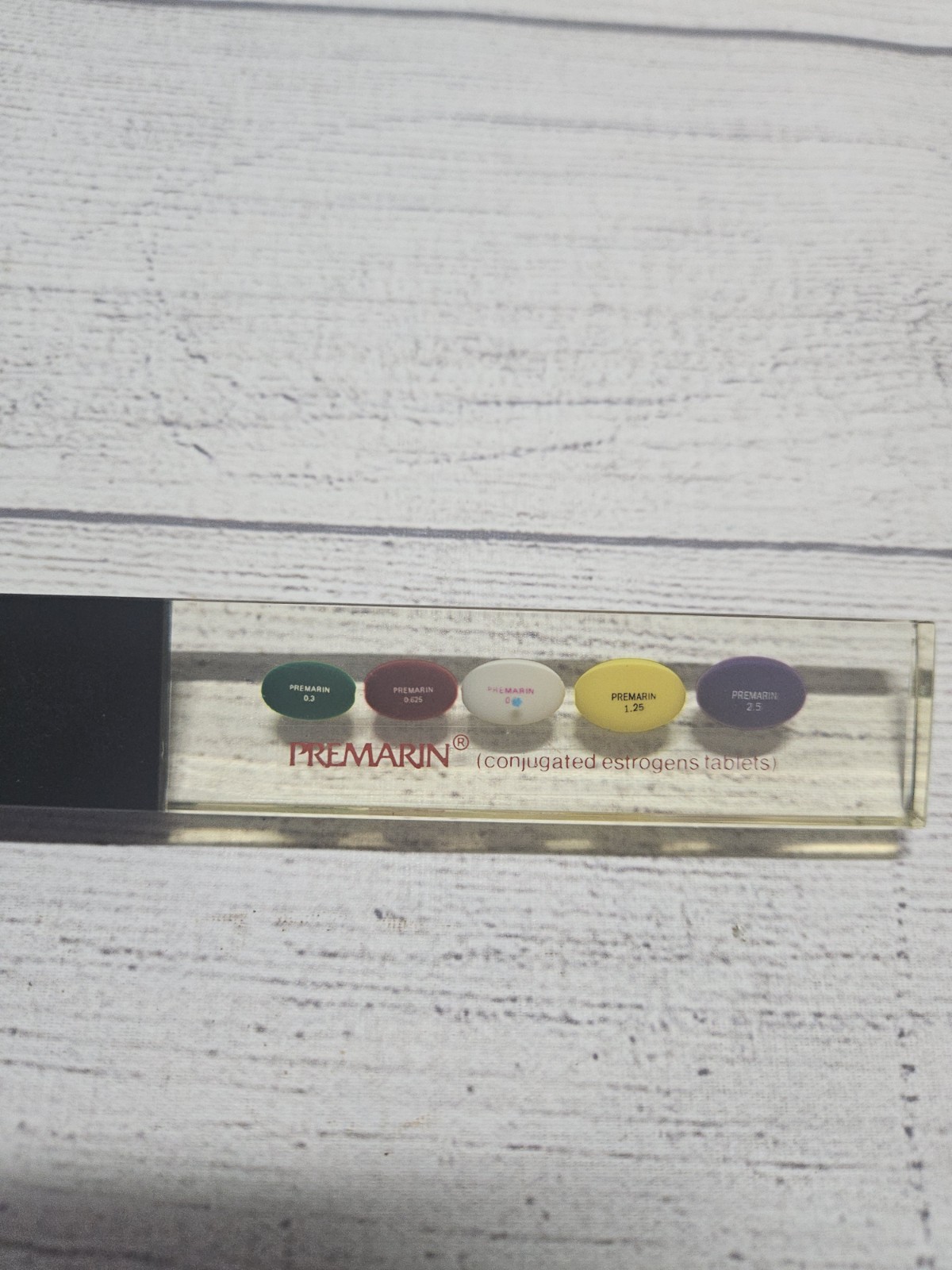 Vintage PREMARIN Drug Advertising Promo Letter Opener 9.5″ – Acrylic/Metal