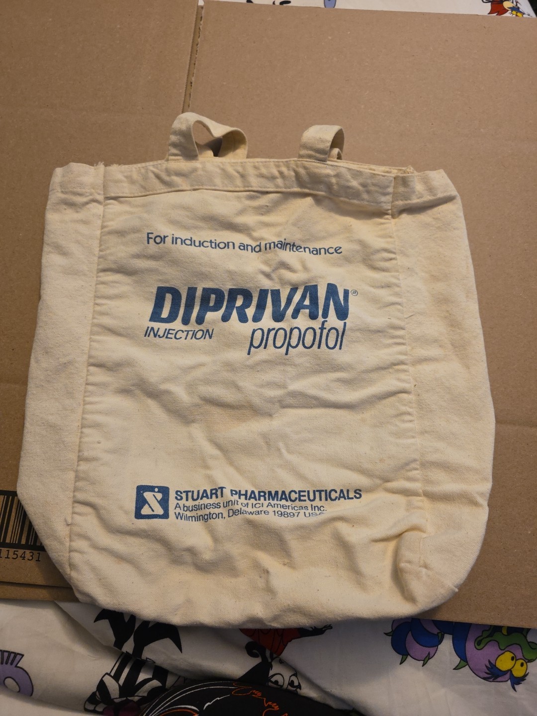 Vintage Diprivan Propofol Tote Bag Pharmaceutical Advertising See Pics! DIP #2