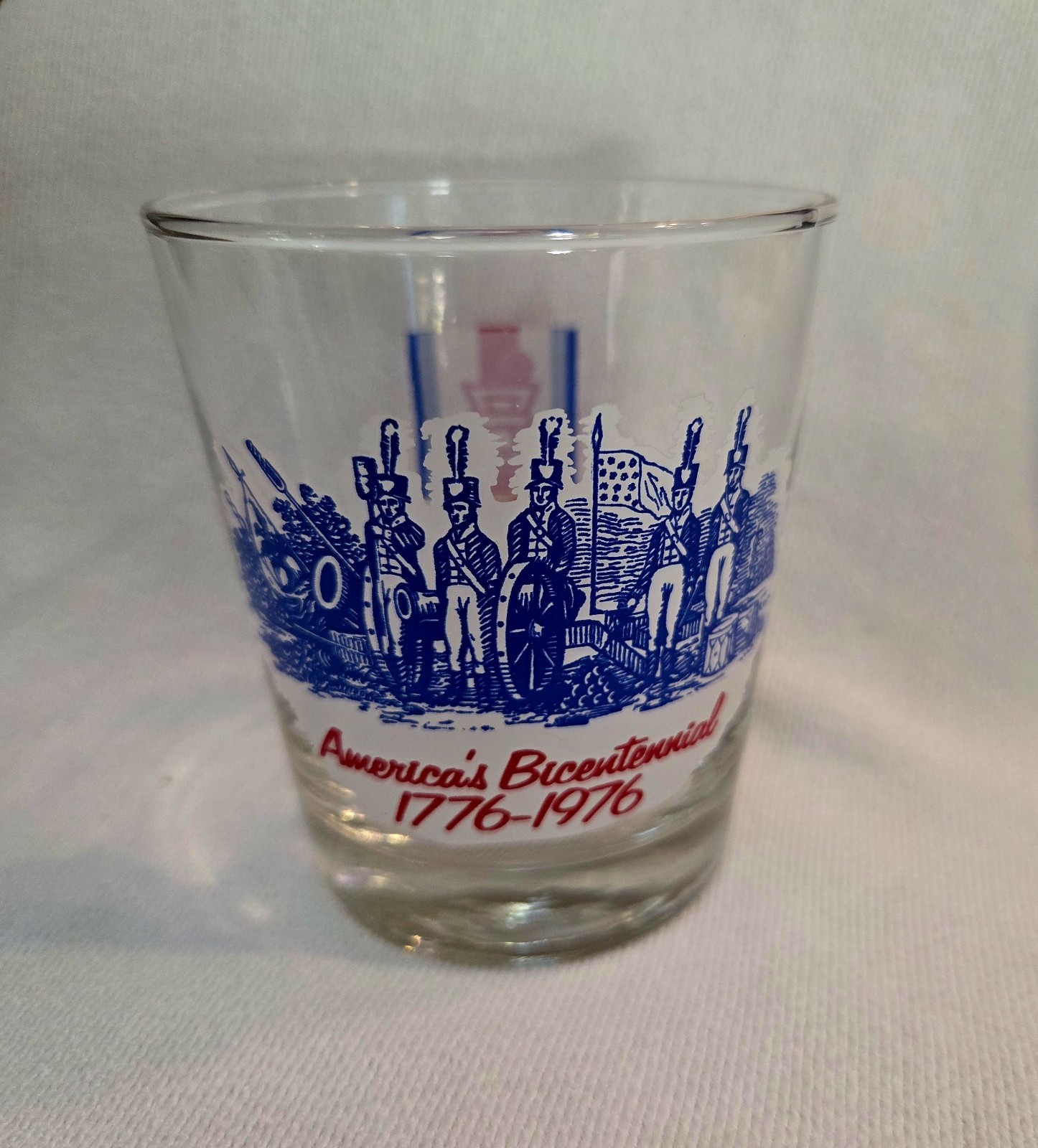 Vintage 1776-1976 BLISTEX USA Bicentennial Revolutionary old-fashioned glass