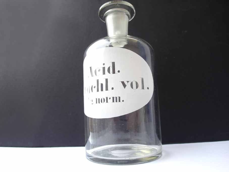 Old Apothecary Vessel/Bottle with Stopper, around 1900 G14