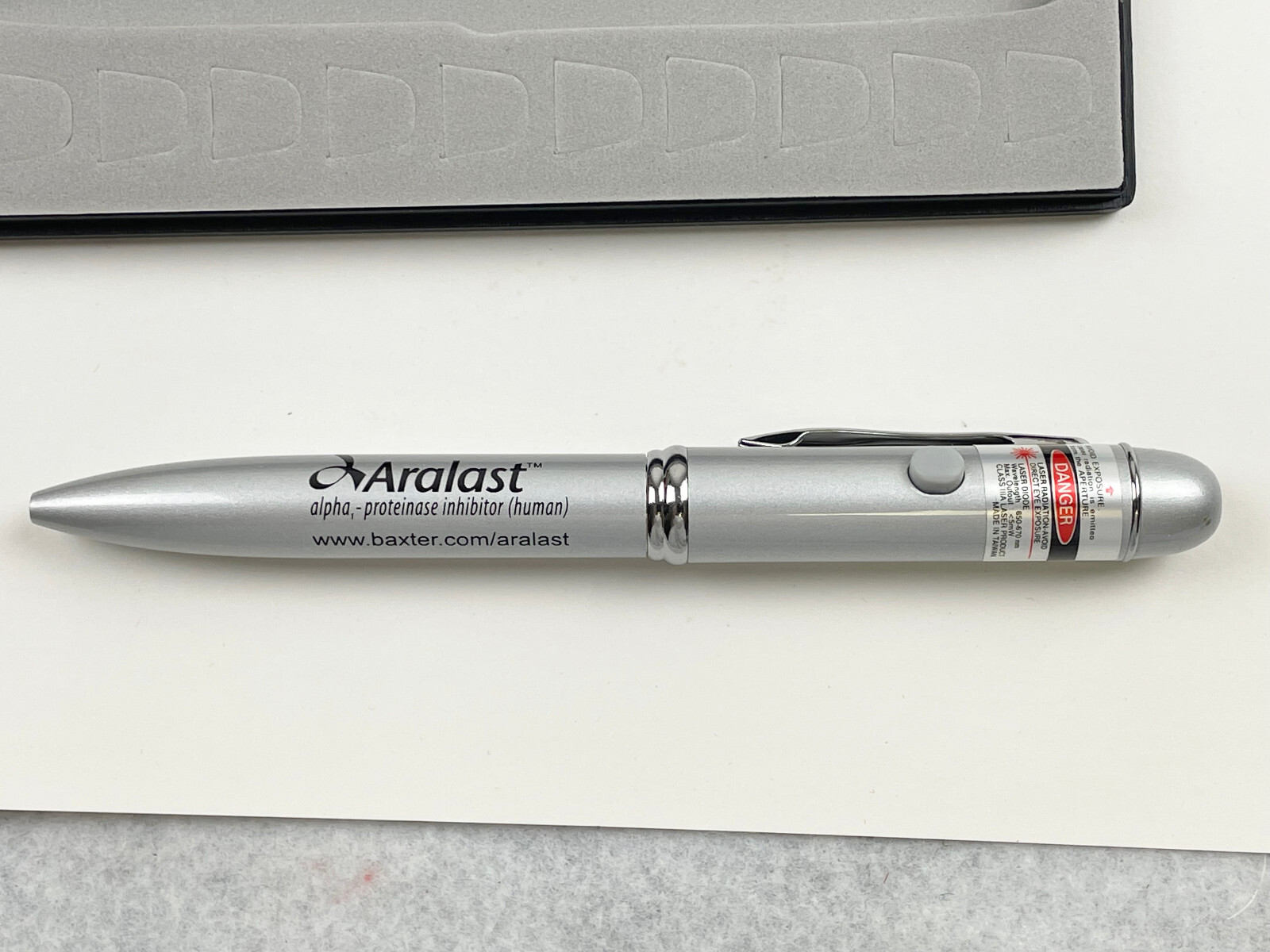 ARALAST METAL PEN – PHARMACEUTICAL GIVE-AWAY – BLACK INK – BRAND NEW