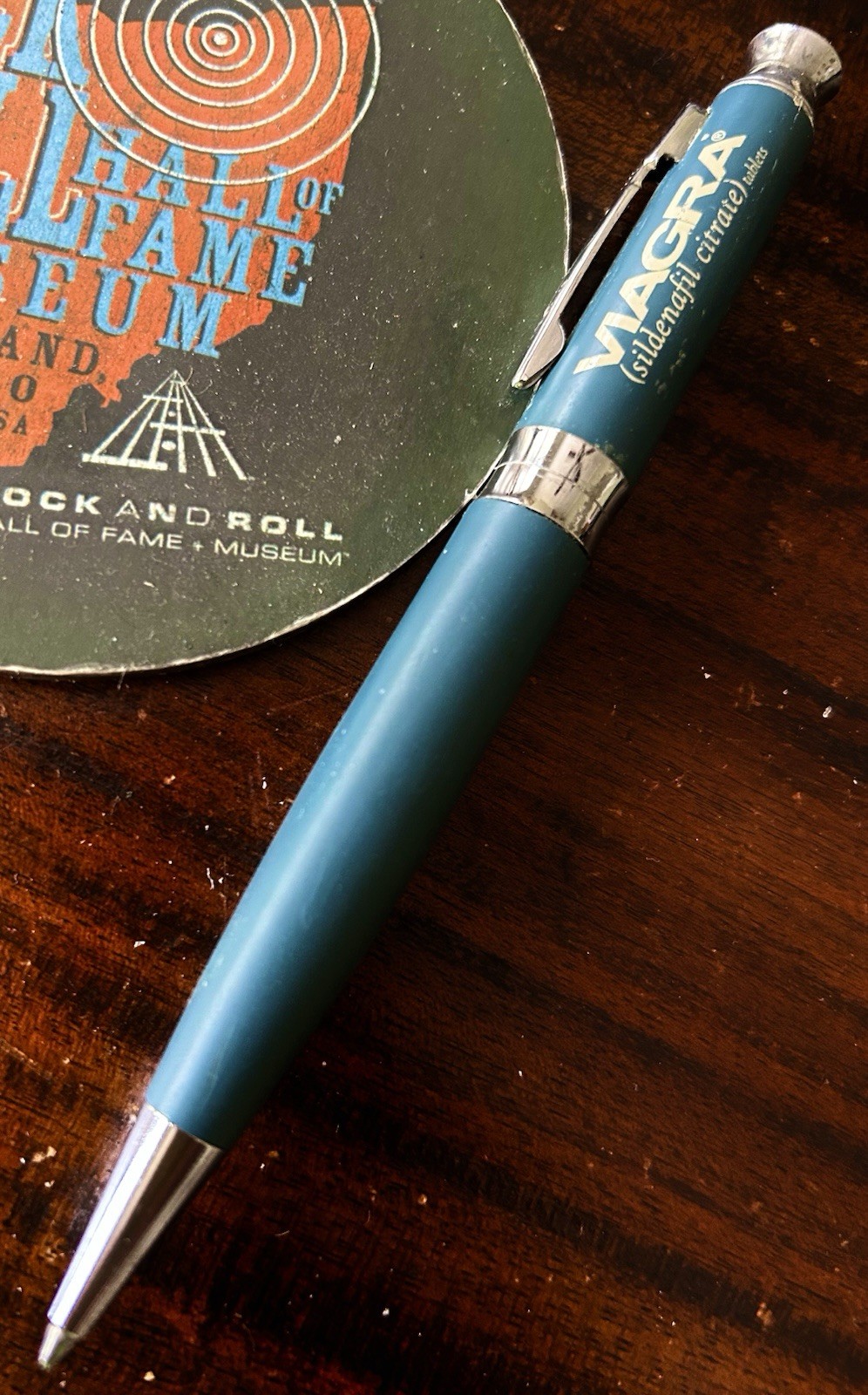 Original VIAGRA Medical Drug Rep Pen Heavy Metal Black Ink Works Mint