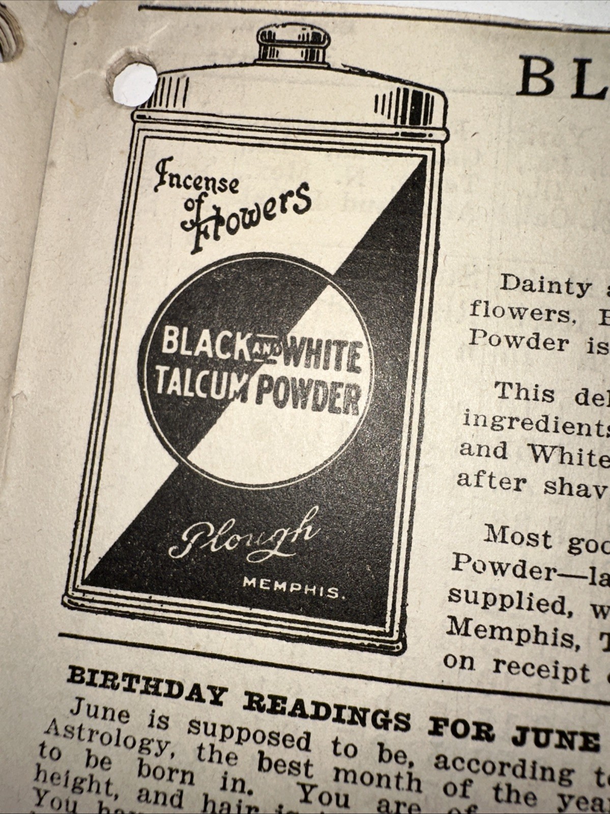 1921 Antique Horoscope Ploughs Black & White Almanac Catalogue Pamplet