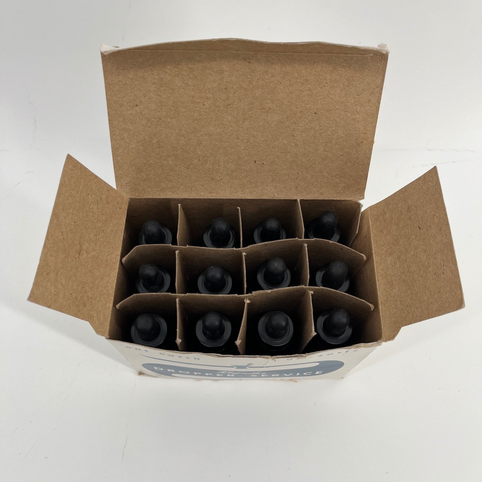 Brockway Dropper Service Amber Glass Bottles 1oz 12 Pack Vintage