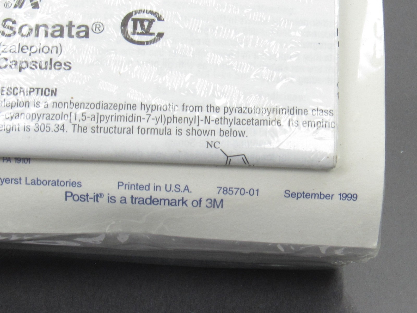 1999 Sonata CIV Drug Rep Notepads Pharmaceutical Sticky Notes Sealed Lot of 5