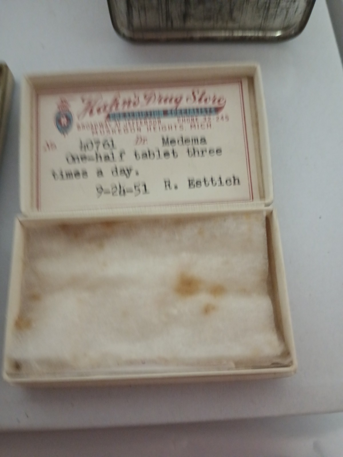 Medicinal Lot Of 7 Pieces 1950s First Aid And Prescription Boxes